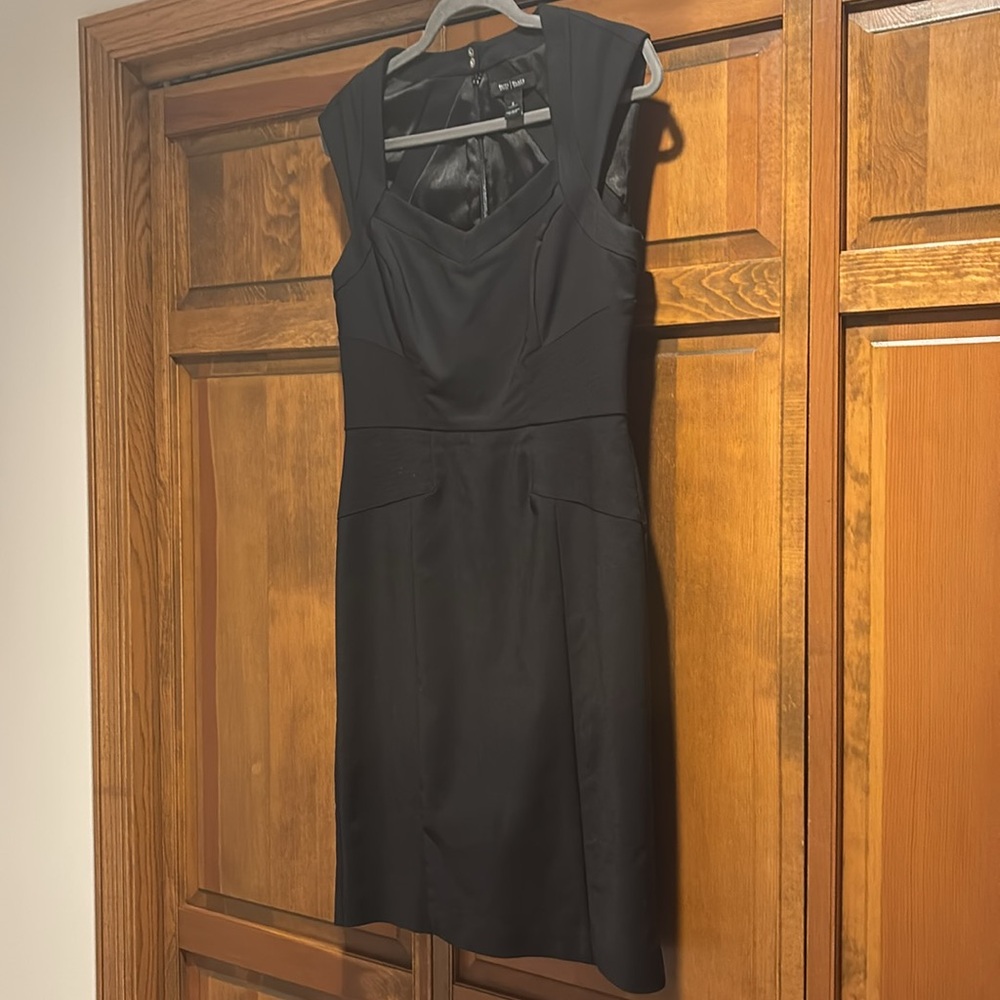 White House Black Market Midi Dress Black Elegant Business Cocktail Evening